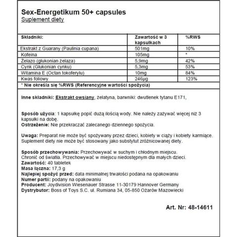 Kapsułki na wigor dla mężczyzn 50+ 40 szt.
