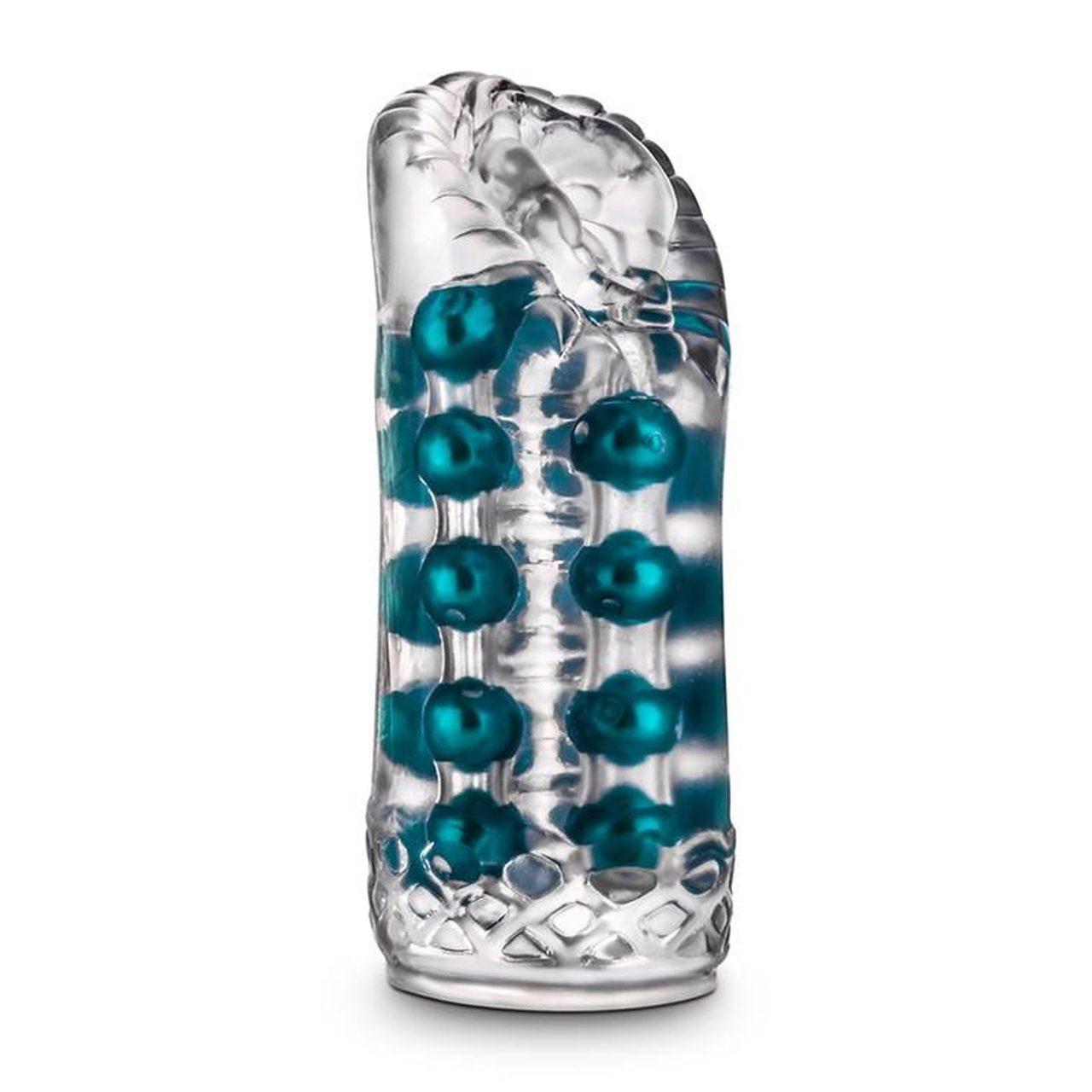 Przezroczysty masturbator z perełkami i żebrowaniem | Loris.pl