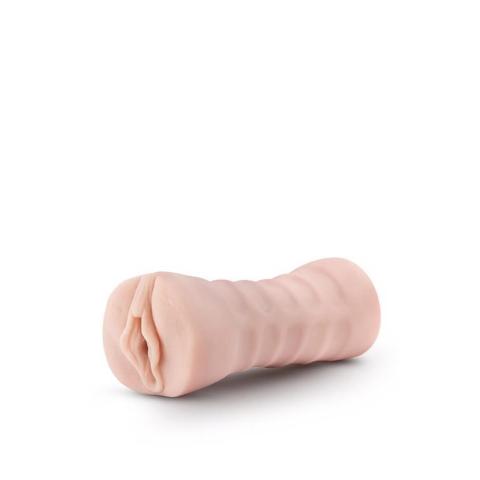 Masturbator wagina z wibracją 13,3 cm – ryflowany, poręczny