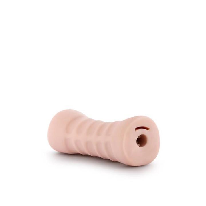 Masturbator wagina z wibracją 13,3 cm – ryflowany, poręczny