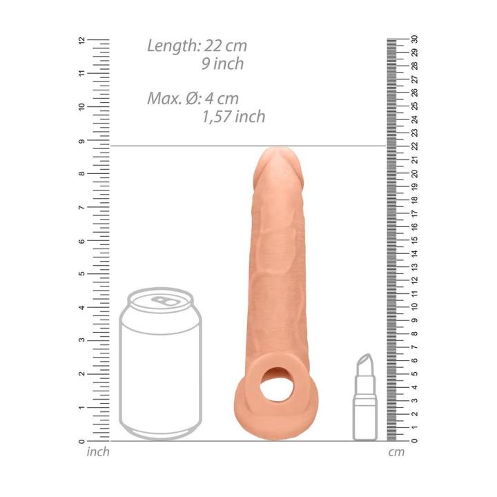 Realistyczna przedłużka na penisa 23 cm ze Skin TPE