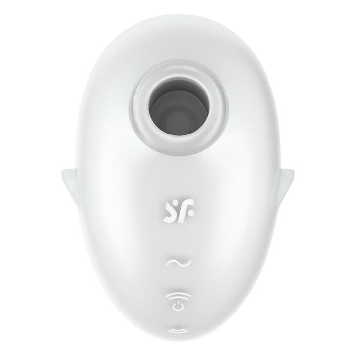 Biały stymulator łechtaczki air pulse + wibracje, IPX7