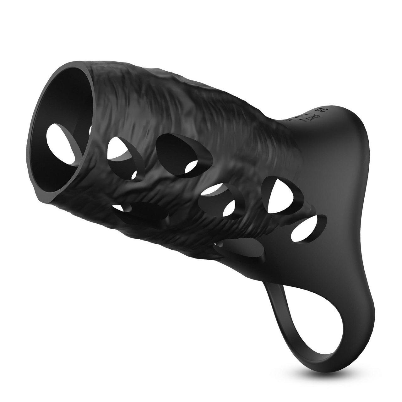 Wibrująca nakładka przelotowa na penisa 12 cm | 9 trybów | Loris.pl