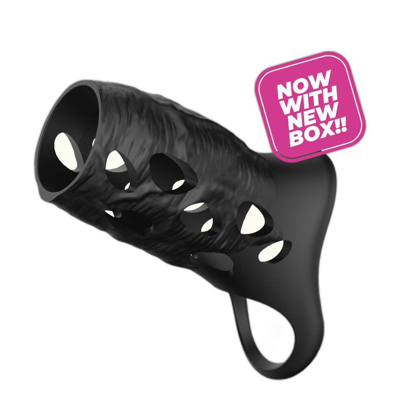 Wibrująca nakładka przelotowa na penisa 12 cm | 9 trybów | Loris.pl