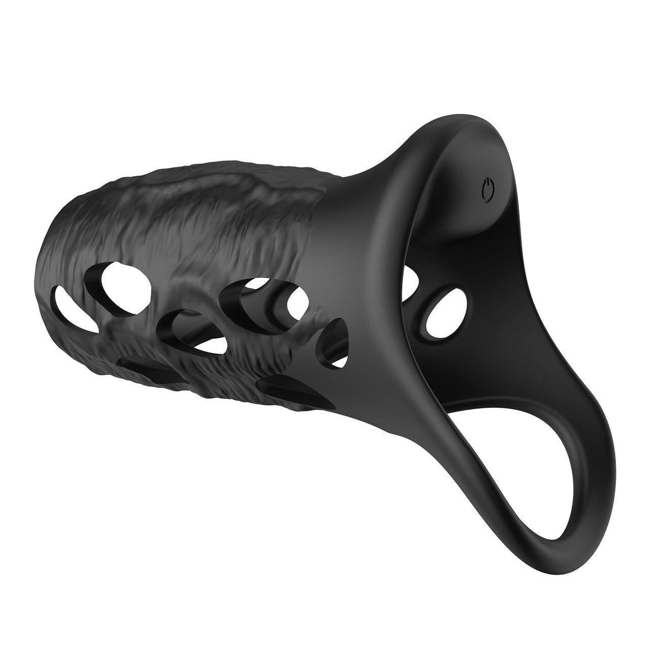 Wibrująca nakładka przelotowa na penisa 12 cm | 9 trybów | Loris.pl