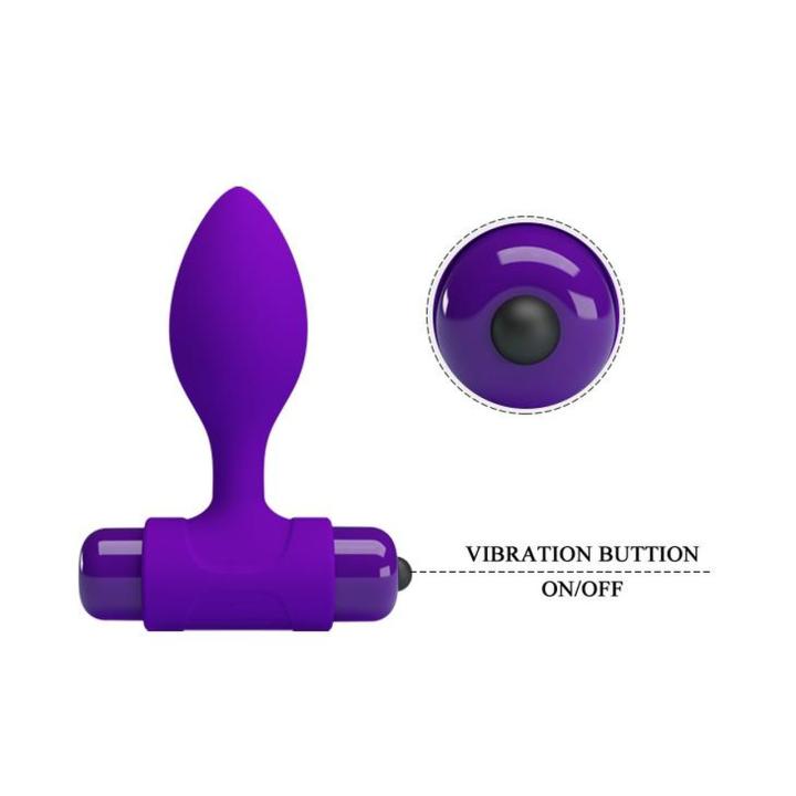 Wibrujący plug analny fioletowy 10 trybów