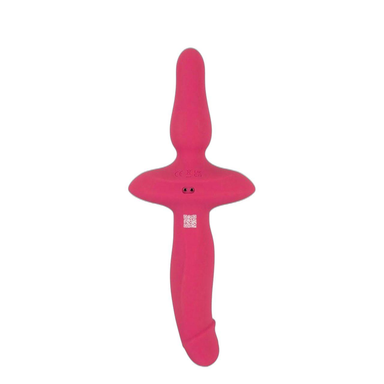 Podwójny wibrator 2w1 z korkiem analnym usb | Wodoodporny soft touch