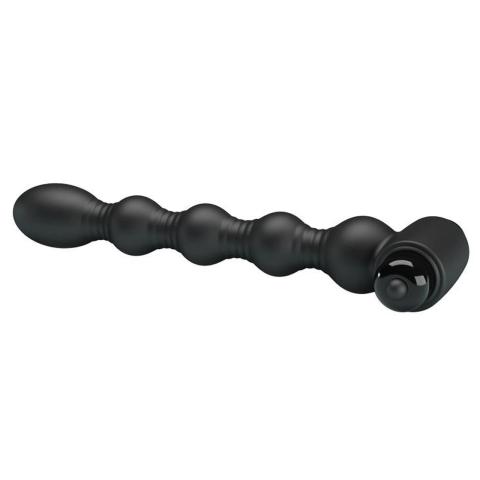 Wibrujący plug analny z kulką 10 trybów | Silikonowy, czarny