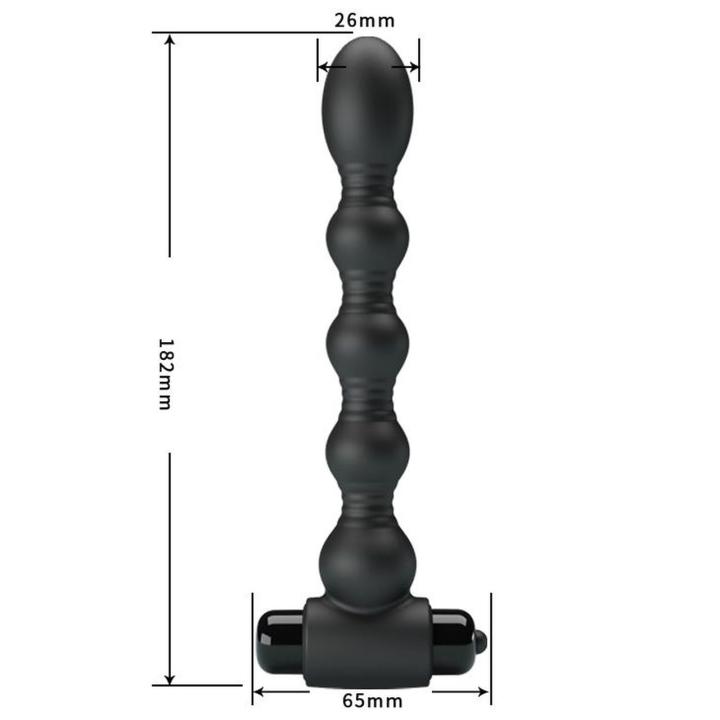 Wibrujący plug analny z kulką 10 trybów | Silikonowy, czarny