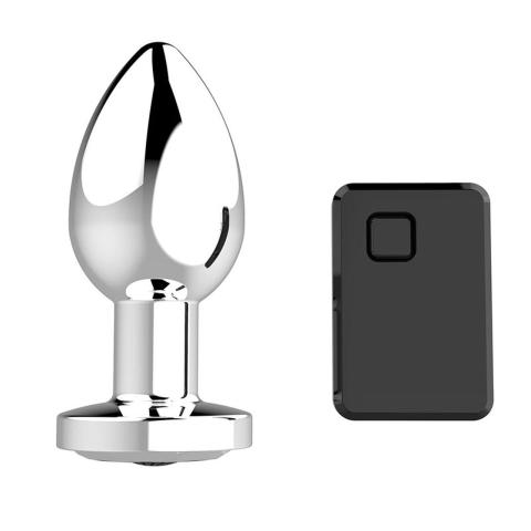Metalowy plug analny wibrujący z pilotem usb 10 trybów