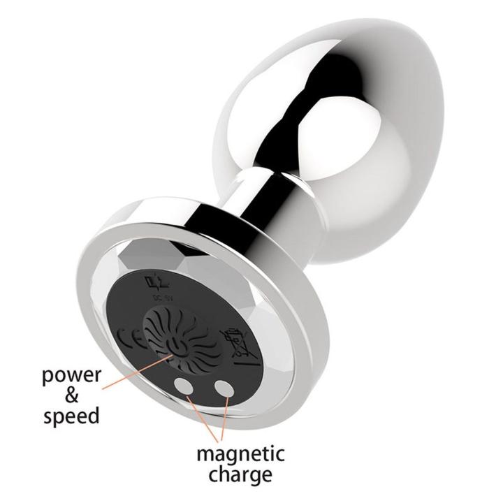 Metalowy plug analny wibrujący z pilotem usb 10 trybów