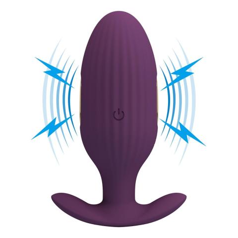 Wibrujący plug analny z elektrostymulacją i aplikacją