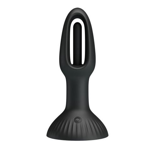 Silikonowy plug analny do prostaty z języczkiem i 7 trybami