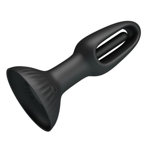 Silikonowy plug analny do prostaty z języczkiem i 7 trybami