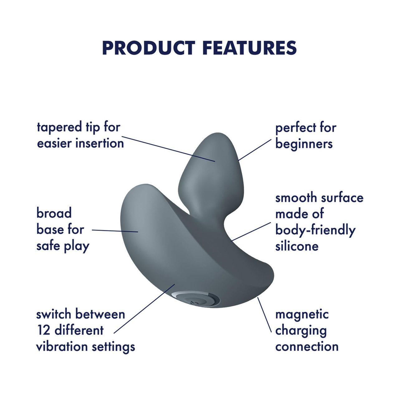 Wibrujący korek analny dla początkujących 12 trybów | Silikon medyczny | Loris.pl