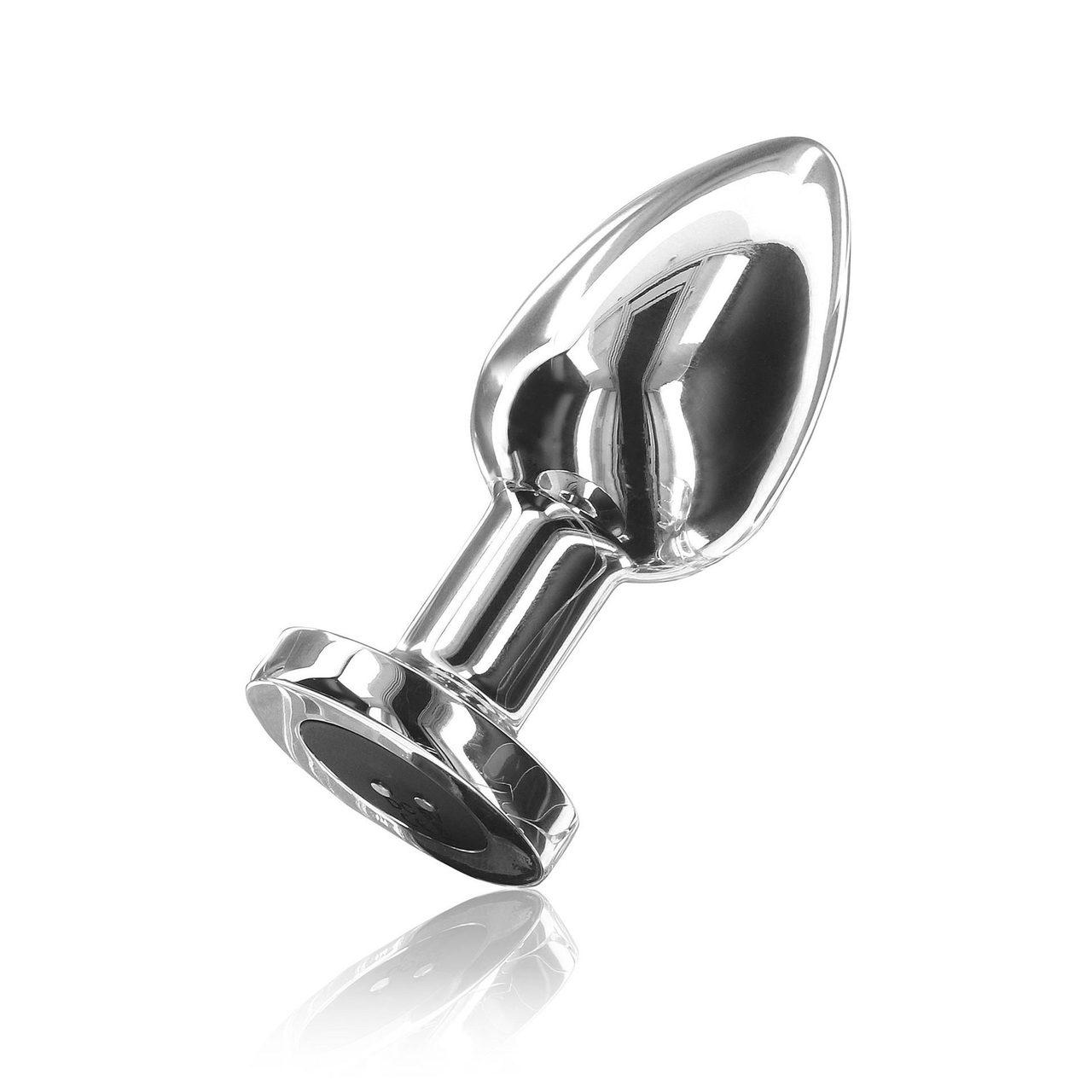 Srebrny wibrujący korek analny ze stali 7,6 cm | 10 trybów | usb