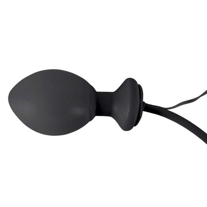Nadmuchiwany plug analny z wibracjami 12 cm czarny