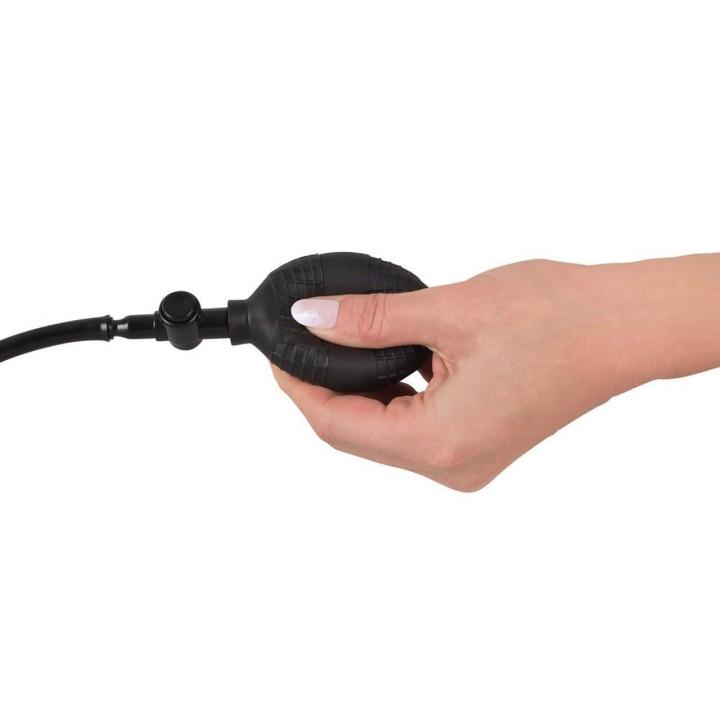 Nadmuchiwany plug analny z wibracjami 12 cm czarny