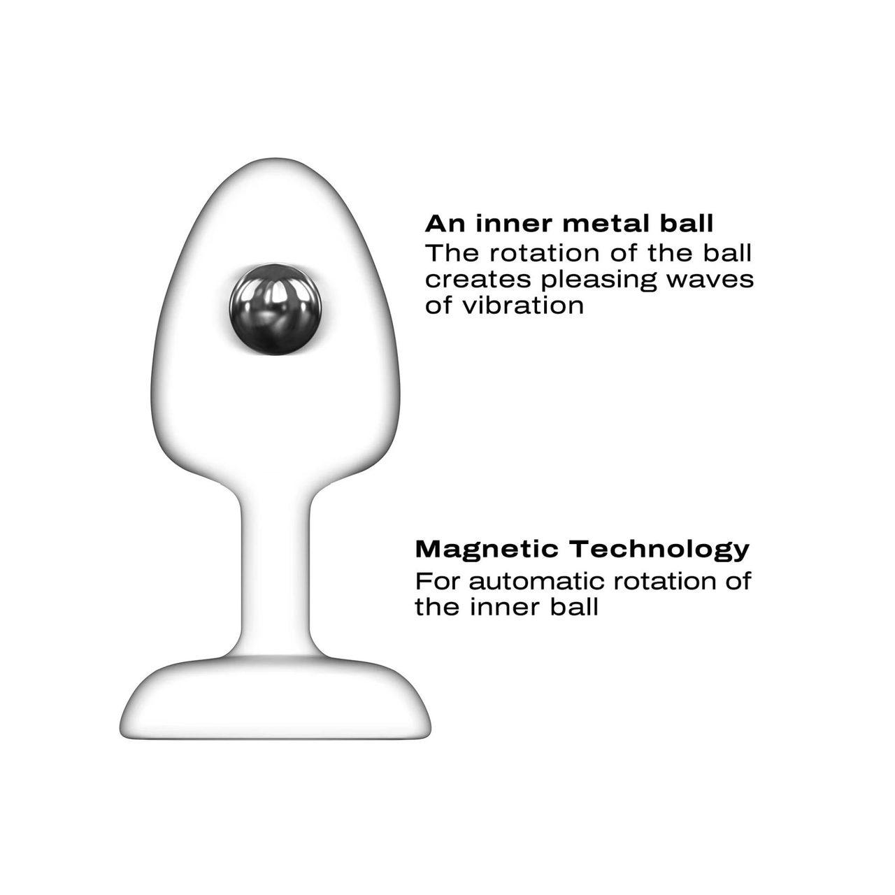 Wibrujący plug analny L z pilotem i magnetyczną kulką | Loris.pl