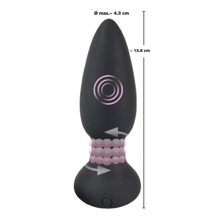 Rotacyjny plug analny z pilotem 14 cm – 7 trybów, wodoodporny