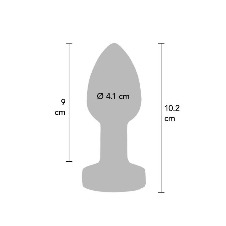 Srebrny wibrujący korek analny ze stali 7,6 cm | 10 trybów | usb