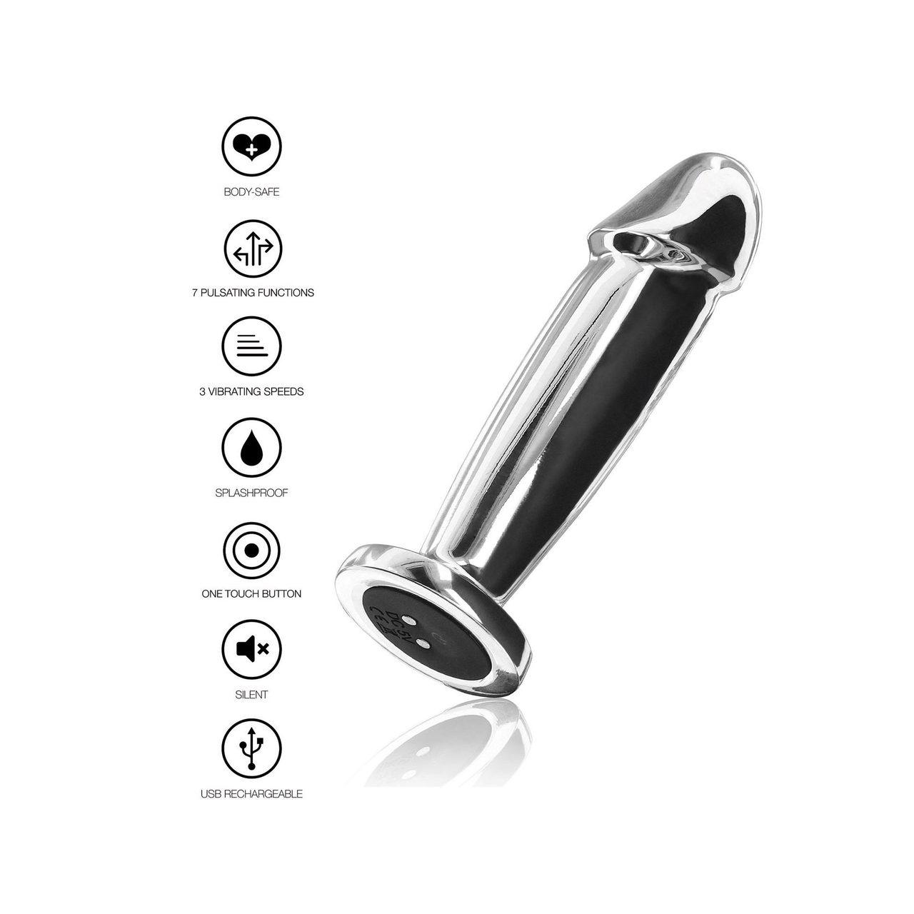 Stalowy korek analny z wibracjami 10 trybów | Srebrny | Loris.pl