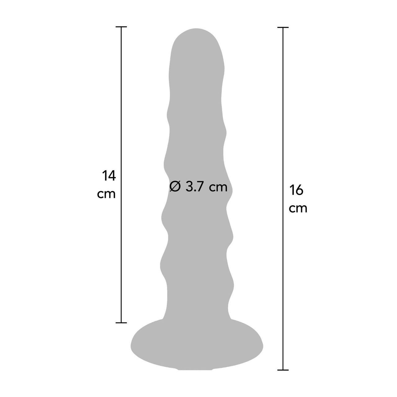 Karbowane dildo analne z przyssawką 15,2 cm czerwone | Loris.pl