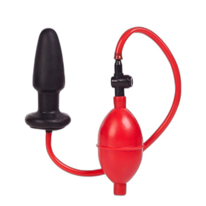 Pompowany korek analny czarny z przyciskiem spuszczania powietrza | Loris.pl