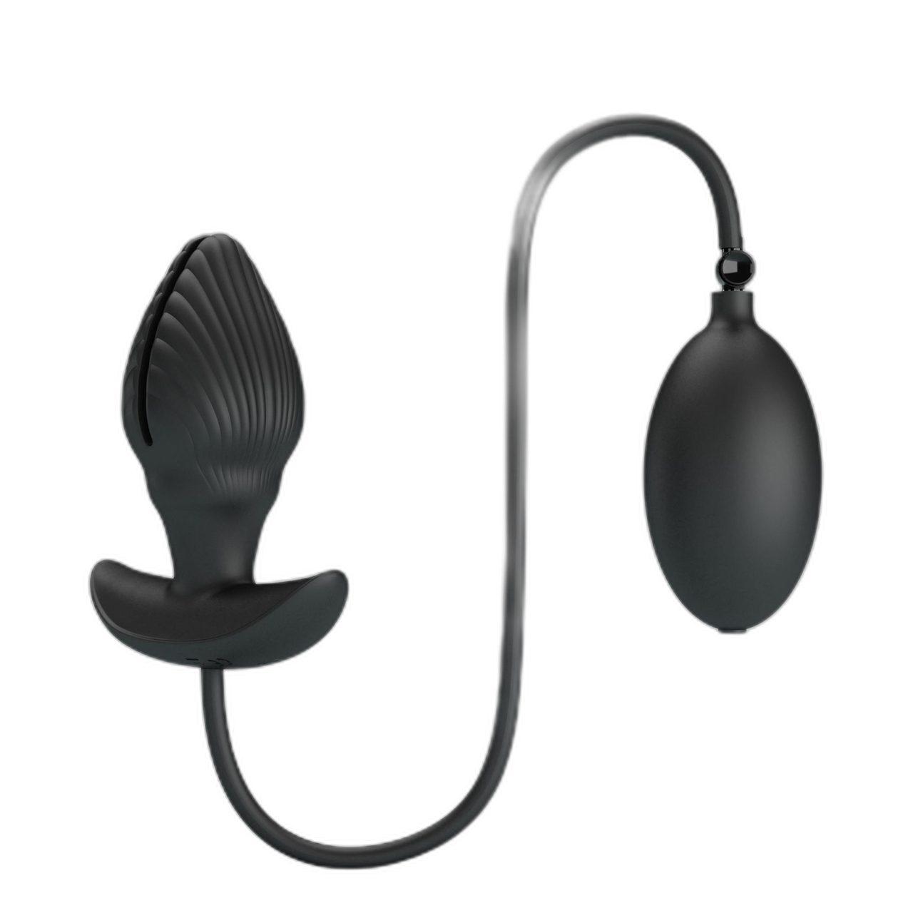 Pompowany korek analny z wibracjami i pompką | Wodoodporny plug