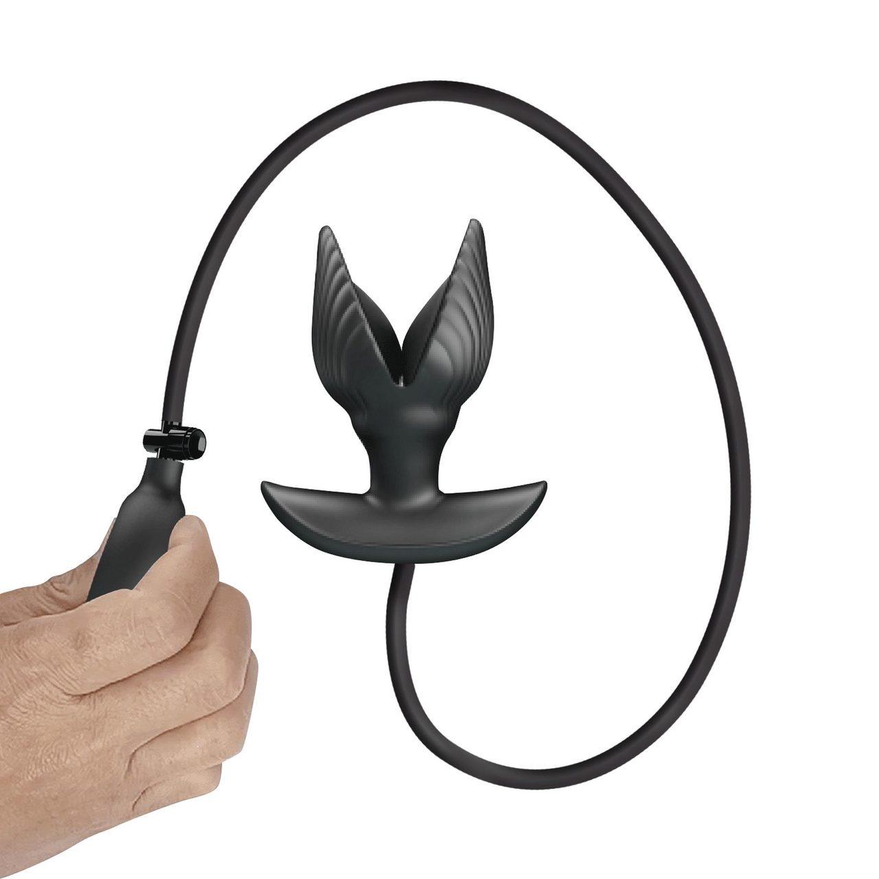 Pompowany korek analny z wibracjami i pompką | Wodoodporny plug