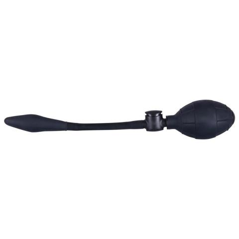 Pompowany plug analny silikonowy z zaworem spustu | Czarny 30 cm