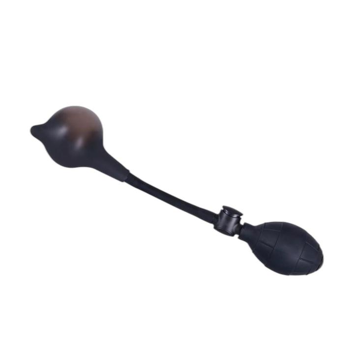 Pompowany plug analny silikonowy z zaworem spustu | Czarny 30 cm