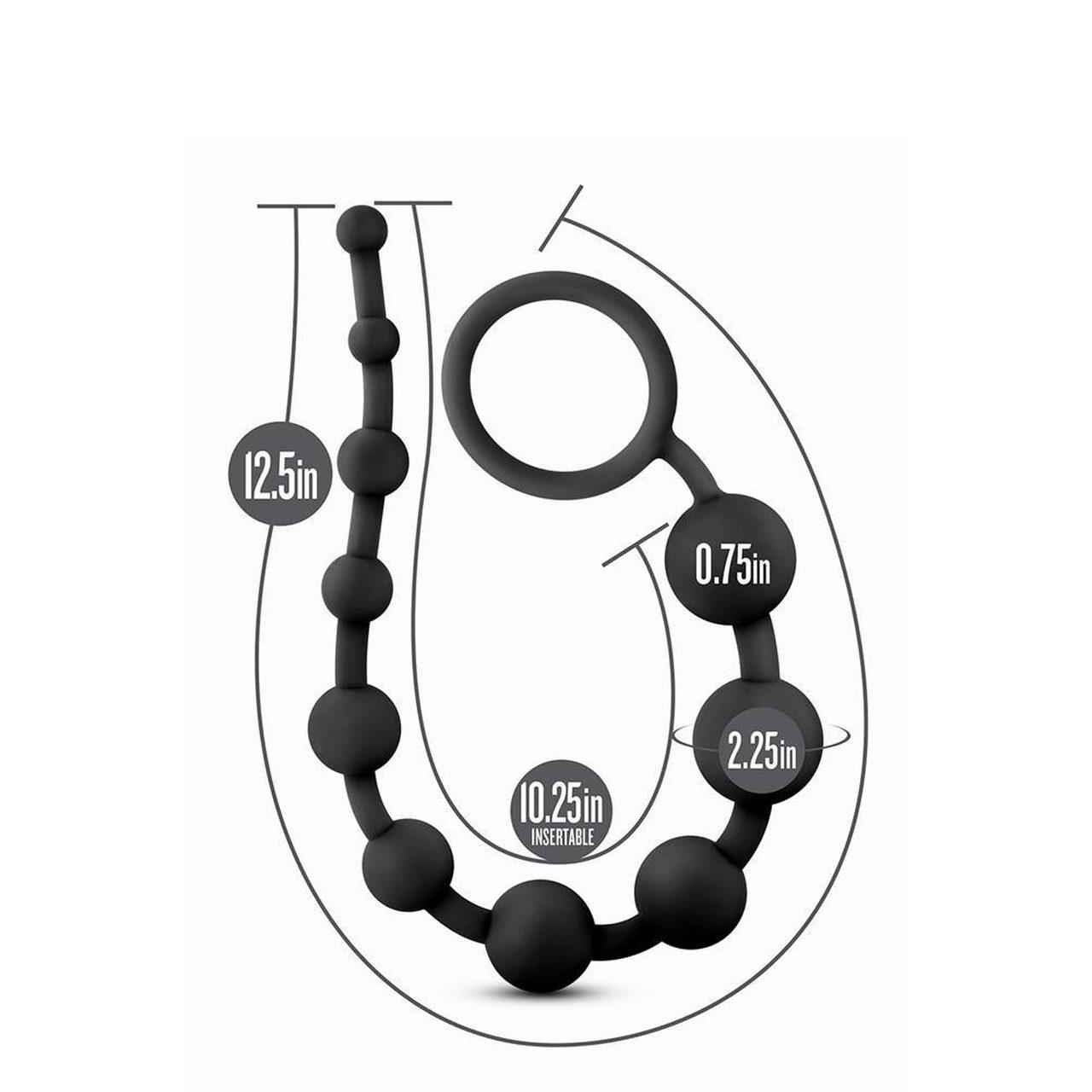 Koraliki analne silikonowe 10 kulek z uchwytem 31,7 cm | Loris.pl