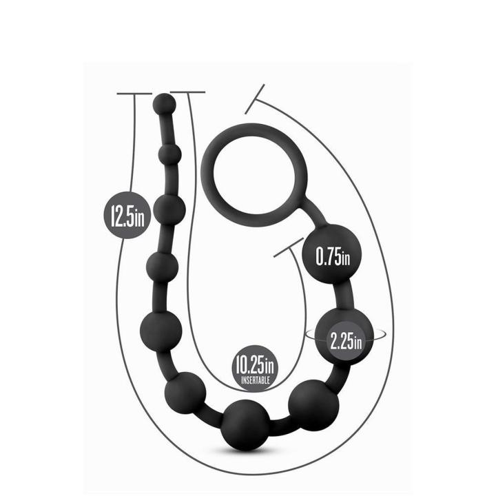 Koraliki analne silikonowe 10 kulek z uchwytem 31,7 cm
