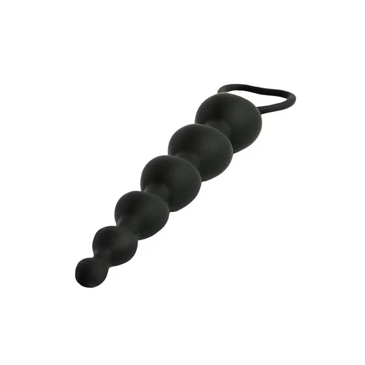 Czarne koraliki analne serduszka silikon 18 cm