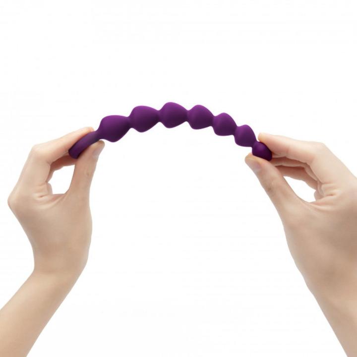 Łańcuszek analny 7 koralików z uchwytem serce S 15 cm