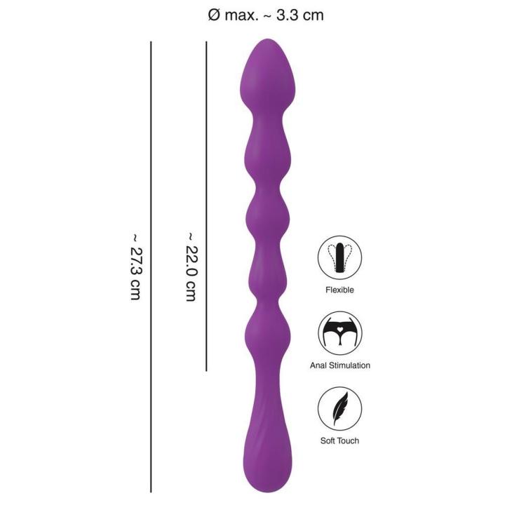 Silikonowa różdżka analna 27,3 cm z uchwytem i kształtem łezki