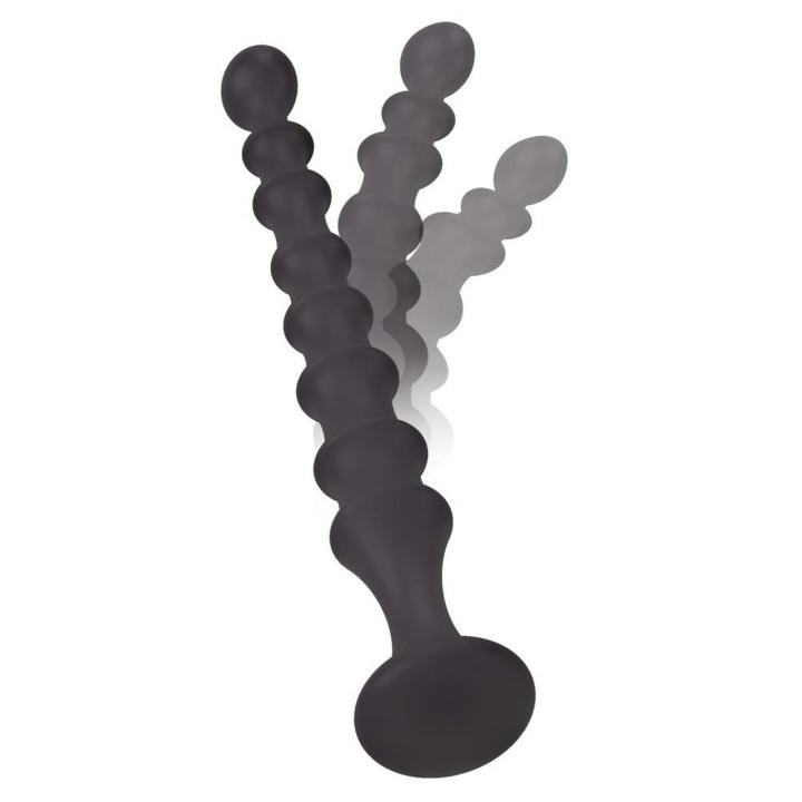 Silikonowa różdżka analna 26,9 cm z rowkami i uchwytem | Loris.pl