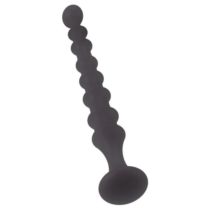 Silikonowa różdżka analna 26,9 cm z rowkami i uchwytem