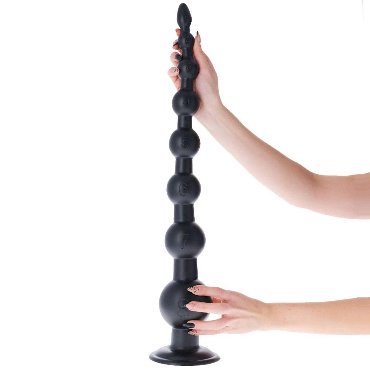 Pręt analny z kulami i przyssawką 55,5 cm | średnica do 9 cm