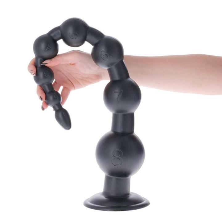 Pręt analny z kulami i przyssawką 55,5 cm | średnica do 9 cm