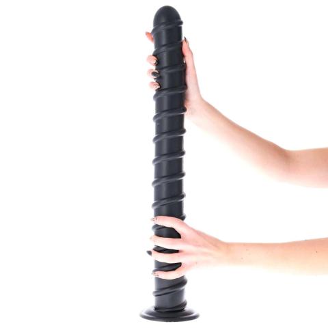 Spiralny korek analny XXL z przyssawką 56,5 cm