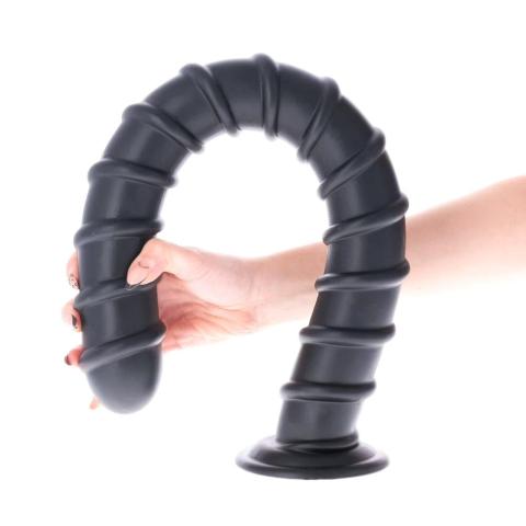 Spiralny korek analny XXL z przyssawką 56,5 cm