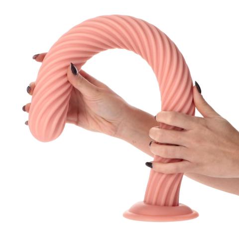 Spiralny pręt analny z przyssawką 51 cm