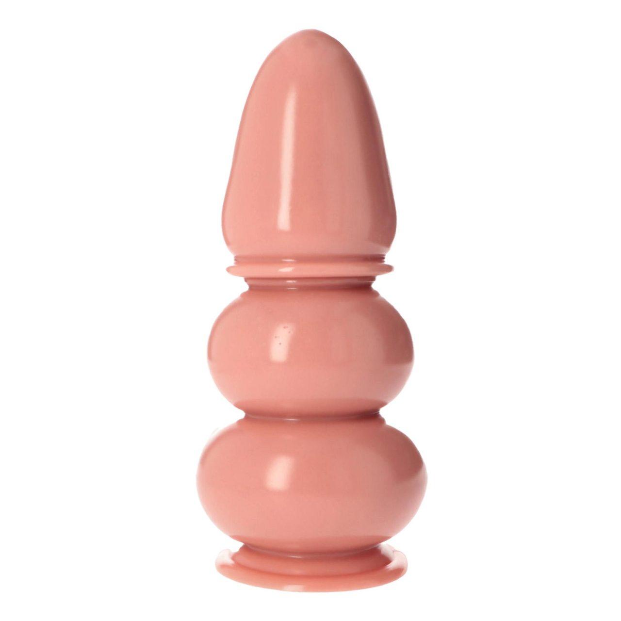 Korek analny XXL z przyssawką 35,5 cm – cielisty, falisty | Loris.pl