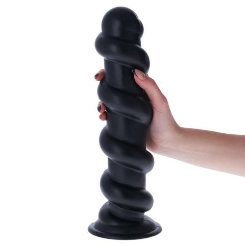 Spiralny korek analny z przyssawką 32 cm