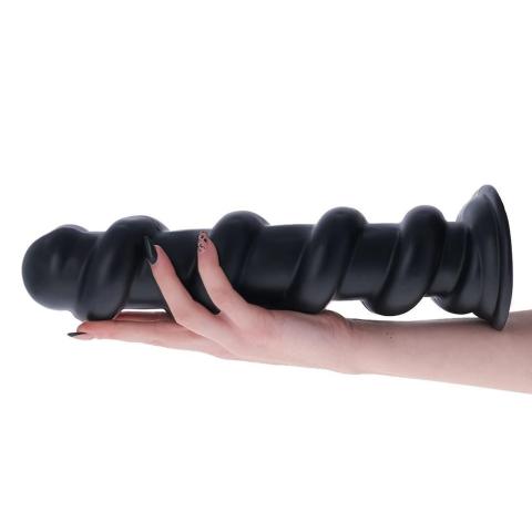 Spiralny korek analny z przyssawką 32 cm