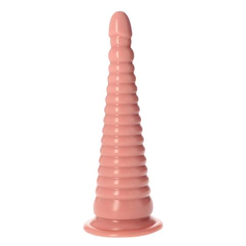 Piramidalny plug analny z przyssawką 32,5 cm cielisty