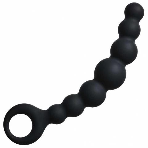 Elastyczne kulki analne silikon medyczny 18 cm czarne