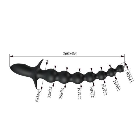 Wibrujące koraliki analne 25,4 cm | 10 trybów | Silikon | Ładowanie USB